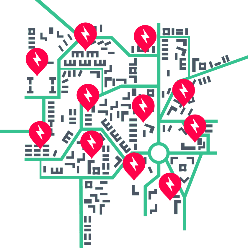 groene kaart navigatie van slots